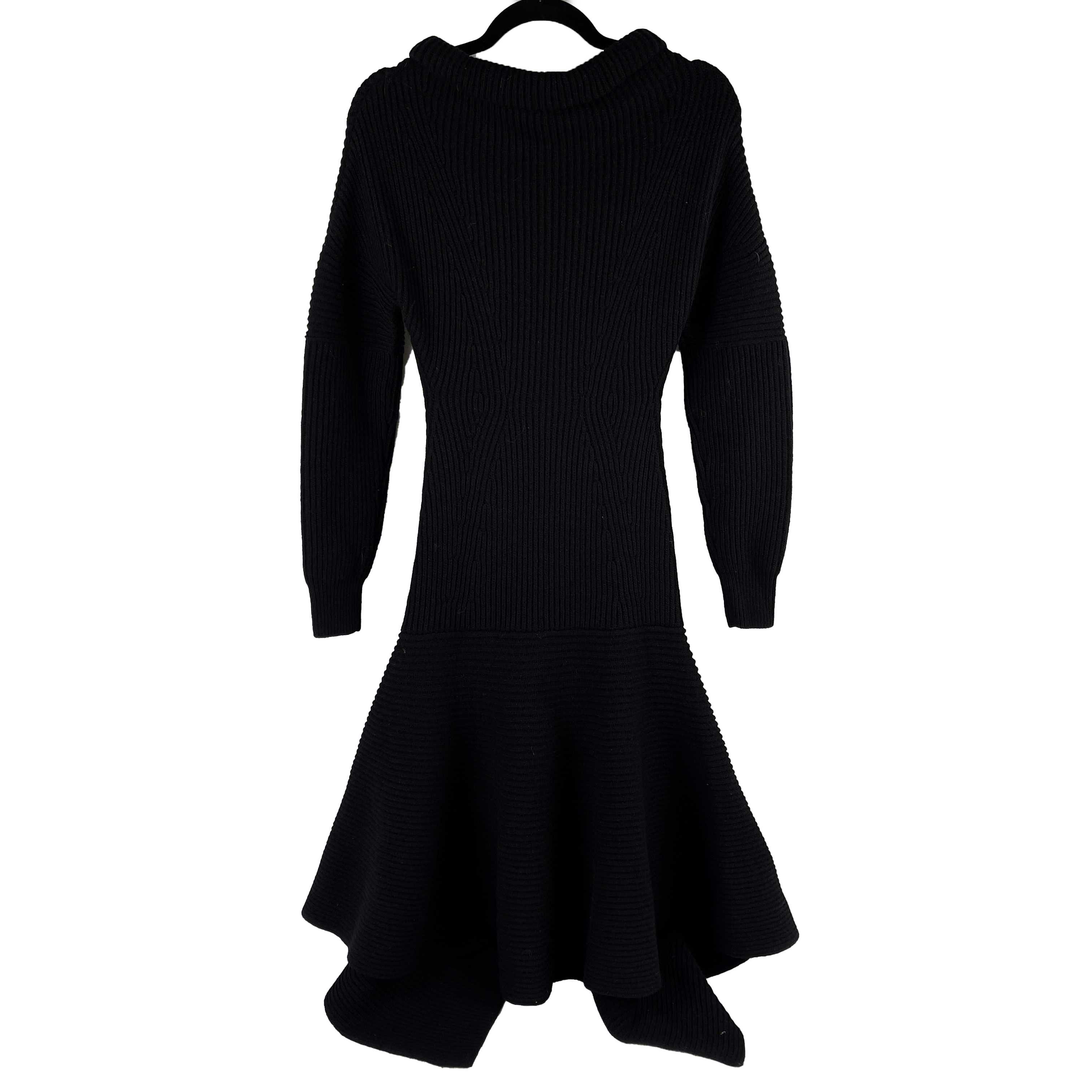 ワンピース ALEXANDER MCQUEEN Ribbed knit dress Black  798352Q1BAQ Alexander McQueen Ribbed Knit Dress Alexander McQueen
